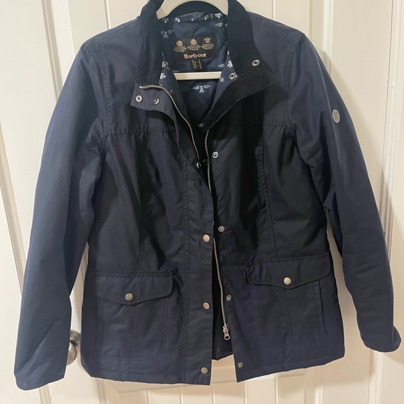 Barbour Sandsend Coastal Collection Waxed Jacket Navy US 10 UK 14 - Picture 2 of 6